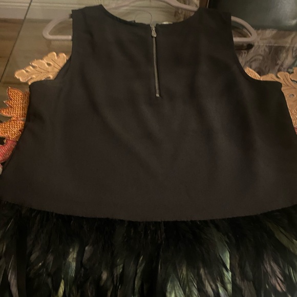 (NWT)🛍️NICOLE BY NICOLE MILLER 10 YR ANNIV SLEEVELESS BLOUSE-FEATHER TOP SZ LRG - Picture 7 of 14